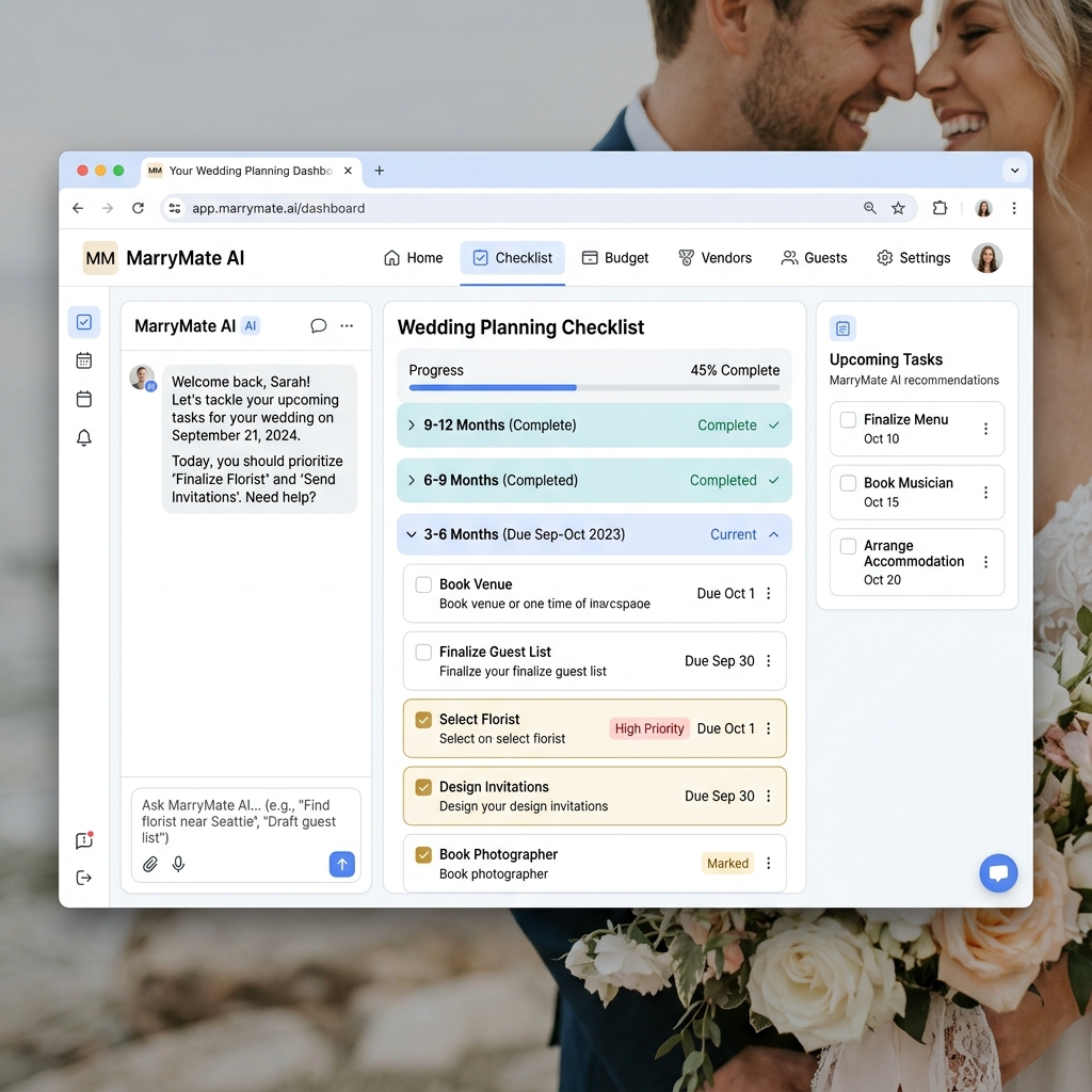 AI generating wedding checklist